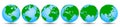 Globes with continents in different variations - vector