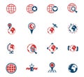 Globes icon set