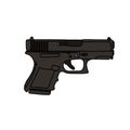 Glock g27 doodle icon, vector color line illustration Royalty Free Stock Photo