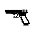 Glock 17 Handgun Silhouette. Black and White Icon Design Elements on Isolated White Background Royalty Free Stock Photo