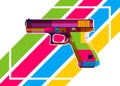 Glock Handgun in WPAP Colorful Modern Art Royalty Free Stock Photo