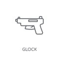 glock linear icon. Modern outline glock logo concept on white ba