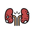 glomerulonephritis kidney disease color icon vector illustration