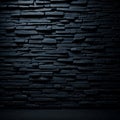 gloomy background, black brick wall of dark stone texture Royalty Free Stock Photo