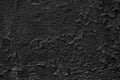 Gloomy background of old black wall with weathered cracked paint Royalty Free Stock Photo