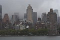 Gloomy Cloudy Rainy View of Manhattan from Roosevelt Island