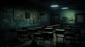 gloomy dark classroom