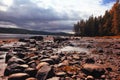 Gloomy evening in mountains lake Royalty Free Stock Photo