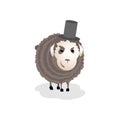 Gloomy, evil, cunning sheep in the hat Royalty Free Stock Photo