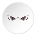 Gloomy eyes icon, cartoon style