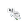 Gloomy face of fibrobacteres cartoon character with 404 boards