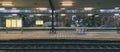 Gloomy Lokeren train station platform Royalty Free Stock Photo