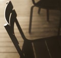Gloomy metal chair close up concept