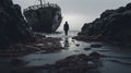 Gloomy Post-apocalyptic Scene: Trapped Emotions In An Old Ship