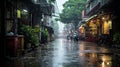 Gloomy scene of a rainy day in Bangkok Thailand Royalty Free Stock Photo