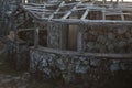 Gloomy shot of an old uninhabited rubble stone building