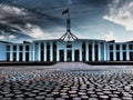 Gloomy View of Australian Parliament House, Canberra, Australia