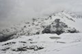 Gloomy weather in the Caucasus Mountains near the Mount Elbrus