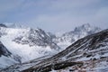 Gloomy weather in winter mountains Royalty Free Stock Photo