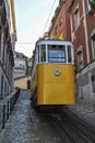 The Gloria Funicular Elevador da Gloria in the city of Lisbon, Portugal. Royalty Free Stock Photo