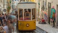 The Gloria Funicular Elevador da Gloria in the city of Lisbon , Portugal. Royalty Free Stock Photo