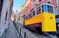 The Gloria Funicular in Lisbon, Portugal