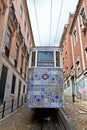 The Gloria Funicular & x28;Ascensor da Gloria& x29; in Lisbon, Portugal