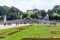 The Gloriette hill and the Neptune Fountain in Schonbrunn palace garden, Vienna