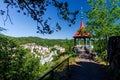 Gloriette near the Deer Jump Lookout with an outstanding view over Karlovy Vary in the Czech Republic