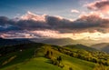 Glorious cloudy sunset over rural area Royalty Free Stock Photo