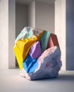 glorious explosion of hues daubed onto a blanket of stone. Podium, empty showcase for packaging product presentation, AI