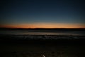 Glorious but freezing Sunset over a Scottish coastal village Bay