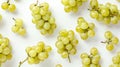 Glorious Harvest: A Bountiful Display of Shine-Muscat Grapes on a Whimsical White Canvas