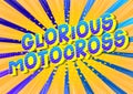 Glorious Motocross - Comic book style words. Royalty Free Stock Photo