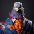 Glorious Pigeon: A Close-up Of A Stylish Bird In Vibrant Attire