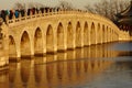17 arch bridge sunset, China Royalty Free Stock Photo
