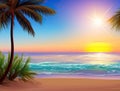 Glorious Sunset at a Beach Paradise Royalty Free Stock Photo