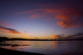 Glorious and dramatic sunset at Kinchant Dam