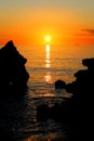 Glorious Sunset at Mills Beach in Mornington, Mornington Peninsula, Melbourne, Victoria, Australia Royalty Free Stock Photo