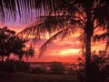 Breathtaking and awe-inspiring sunset over Nightcliff beach. Darwin, NT, Australia Royalty Free Stock Photo