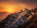 Glorious Sunset Over Santorini\'s Caldera