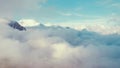 glorious view of clouds above the Caucasus mountains, Georgia, Europe