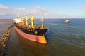 Glory Future, a bulk carrier, bulker, cargo ship, aground near the shore of the South East Asia