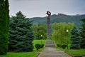 Glory Memorial Park in Vladikavkaz city on a cloudy day