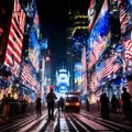 Glory Parade: Futuristic Cityscape with LED Screens and Grand Parade