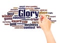 Glory word cloud hand writing concept Royalty Free Stock Photo