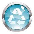 Gloss Button with Recycling Symbol Royalty Free Stock Photo