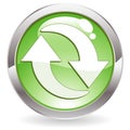 Gloss Button with Recycling Symbol Royalty Free Stock Photo