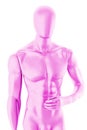 Gloss pink color mannequin male isolated