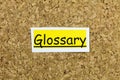 Glossary alphabetical list book explanation dictionary information terms Royalty Free Stock Photo